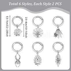 12Pcs 6 Styles Tibetan Style Alloy Spider Web & Spider Shoe Charms&nbsp;HJEW-PH02287