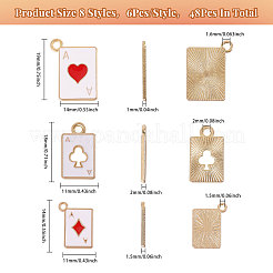 48Pcs 8 Styles Alloy Enamel Pendants&nbsp;FIND-CA0009-08