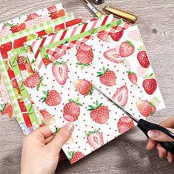 24 Sheets 12 Styles Strawberry Scrapbook Paper Pads&nbsp;DIY-WH0304-989F