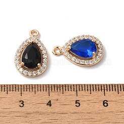 Brass Micro Pave Clear Cubic Zirconia Pendants&nbsp;KK-C062-021G
