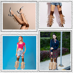 Polyester Ruffle Layered Patchwork Leg Sleeves&nbsp;AJEW-WH20042-75B