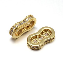 Brass Micro Pave Cubic Zirconia Spacer Bars&nbsp;ZIRC-M068-02-NR