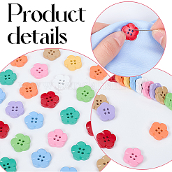 50Pcs 10 Colors 4-Hole Plastic Buttons&nbsp;FIND-CY0001-04