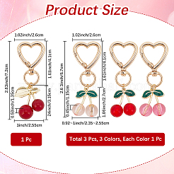 4Pcs 4 Styles Resin Cherry Pendant Decorations&nbsp;KEYC-CP0001-38