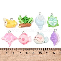Marine Organism Theme Opaque Resin Pendants&nbsp;RE-CBA3221-02P