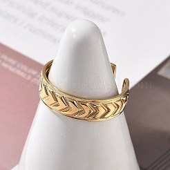 Arrow 304 Stainless Steel Open Cuff Ring for Women&nbsp;LS-RJEW-M049-01G-06