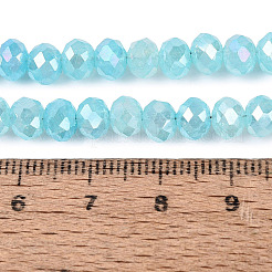 Dyed Crackle Imitation Jade Glass Beads Strands&nbsp;EGLA-Q131-02B-04