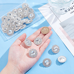 30Pcs Alloy Rhinestone Shank Buttons&nbsp;BUTT-MA0001-03