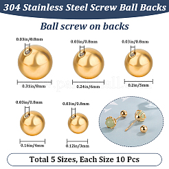 50Pcs 5 Styles 304 Stainless Steel Ear Nuts&nbsp;STAS-BBC0005-46G