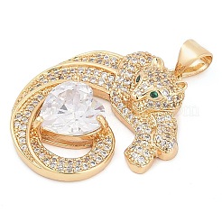 Brass Micro Pave Cubic Zirconia Pendants&nbsp;KK-M307-09G
