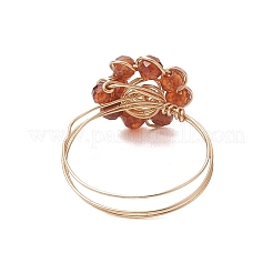 Flower Natural Gemstone Rings&nbsp;RJEW-JR00730