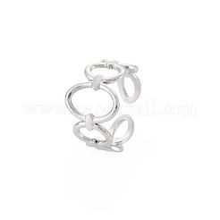 Non-Tarnish 304 Stainless Steel Open Oval Wrap Cuff Ring for Women&nbsp;RJEW-S405-187P