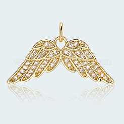 6Pcs Brass Micro Pave Cubic Zirconia Cross Pendants&nbsp;KK-BBC0020-23
