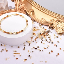 7 Style Transparent & Trans & Metallic Colours Glass Seed Beads&nbsp;SEED-YW0001-45B
