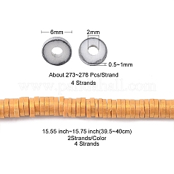 4Strands 2 Colors Handmade Polymer Clay Beads Strands&nbsp;CLAY-YW0001-60