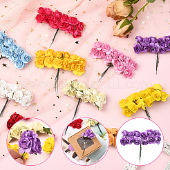 120Pcs 10 Colors Paper Artificial Rose Flower&nbsp;DIY-SP0005-83