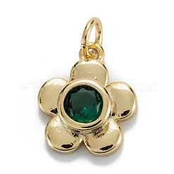 Brass Cubic Zirconia Charms&nbsp;KK-G399-06