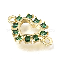 Brass Pave Cubic Zirconia Connector Charms&nbsp;KK-E802-15G-C