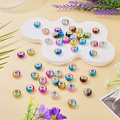 44Pcs 11 Colors Two Tone Opaque Resin Rondelle European Beads&nbsp;RESI-TA0005-48