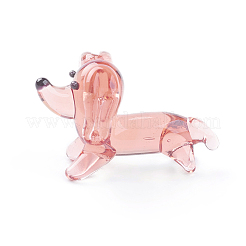 Handmade Lampwork Puppy Home Display Decorations&nbsp;LAMP-J084-30