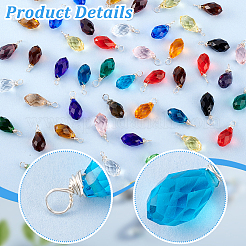 120Pcs 20 Colors Glass Pendant&nbsp;PALLOY-PH01677