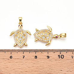 Brass Micro Pave Cubic Zirconia Pendants&nbsp;KK-N257-05G