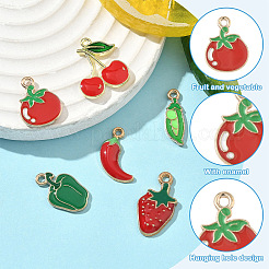 6Pcs 6 Styles Alloy Enamel Pendants&nbsp;ENAM-YW0005-68