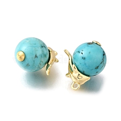 Synthetic Turquoise Round Pendants&nbsp;KK-U072-03G