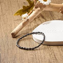 Synthetic Hematite Oval Beaded Stretch Bracelet&nbsp;BJEW-JB07897-03