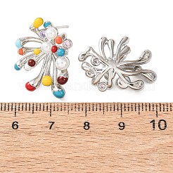 Fireworks Brass Micro Pave Cubic Zirconia Stud Earrings&nbsp;EJEW-C174-03P