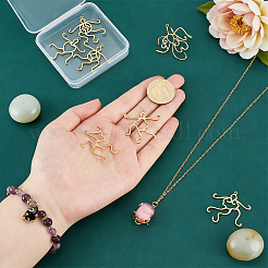 9Pcs 9 Styles Brass 5 Claw Blank Pendant Cabochon Settings&nbsp;KK-PH0015-62G