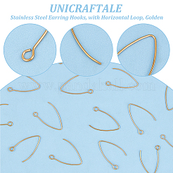 50Pcs Ion Plating(IP) 304 Stainless Steel Earring Hooks&nbsp;STAS-UN0058-58