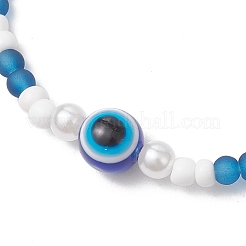 2Pcs 2 Styles Evil Eye Glass Beads Stretch Bracelets & Glass Seed Beads Stretch Bracelets for Women&nbsp;BJEW-JB11895