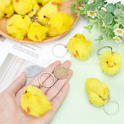 Cute Water Mink Mini Fur Chicken Pendant Bag Keychain&nbsp;KEYC-WH0018-77
