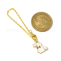 Alloy Enamel Rabbit Cup Pendant Decorations&nbsp;HJEW-JM01753-02