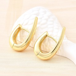 Brass Teardrop Hoop Earrings&nbsp;EJEW-Z121-09G