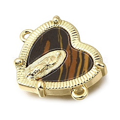 Heart Brass & Acrylic Connector Charms&nbsp;KK-G602-12B-04