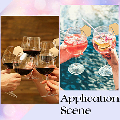 Acrylic Mirror Wine Glass Charms&nbsp;AJEW-SC0002-53C-01