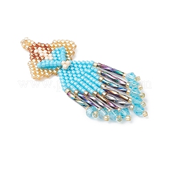 Glass Seed Beaded Angel Pendants&nbsp;PALLOY-MZ0089296-01