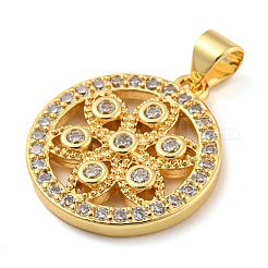 Rack Plating Brass Micro Pave Cubic Zirconia Pendants&nbsp;KK-C044-16G