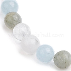 Round Natural Mixed Gemstone Beaded Stretch Bracelets for Womenm Men&nbsp;BJEW-JB11555