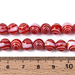 Handmade Millefiori Glass Round Beads Strands&nbsp;LK-R004-93G
