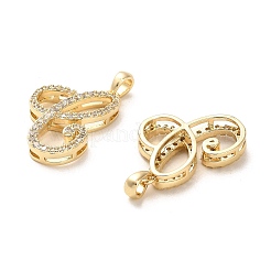 Brass Micro Pave Cubic Zirconia Pendants&nbsp;KK-K355-13G