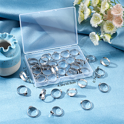 40Pcs Adjustable 304 Stainless Steel Finger Rings Components&nbsp;STAS-BBC0001-31