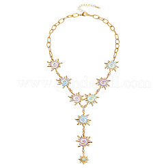 Boho 304 Stainless Steel Colorful Enamel Sunflower Y-Necklaces for Women&nbsp;WGB3238-02