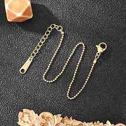 Ion Plating(IP) 304 Stainless Steel Ball Chain Bracelet for Women&nbsp;BJEW-G667-10G