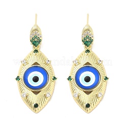 Rack Plating Brass Micro Pave Clear Cubic Zirconia Stud Earrings for Women&nbsp;EJEW-M260-23G