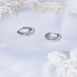 1Pair Brass Pave Clear Cubic Zirconia Hoop Earrings for Women&nbsp;EJEW-LP0004-59P