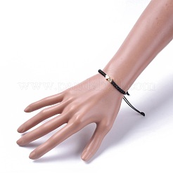 Unisex Adjustable Korean Waxed Polyester Cord Braided Bead Bracelets&nbsp;BJEW-JB04671-01