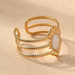 304 Stainless Steel Enamel Cuff Rings&nbsp;X-RJEW-M171-32G